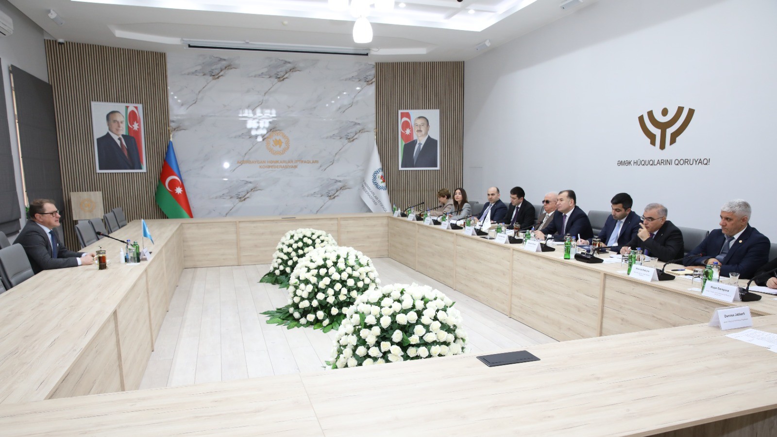 A meeting was held with an ILO representative at the Azerbaijan Trade Union Confederation